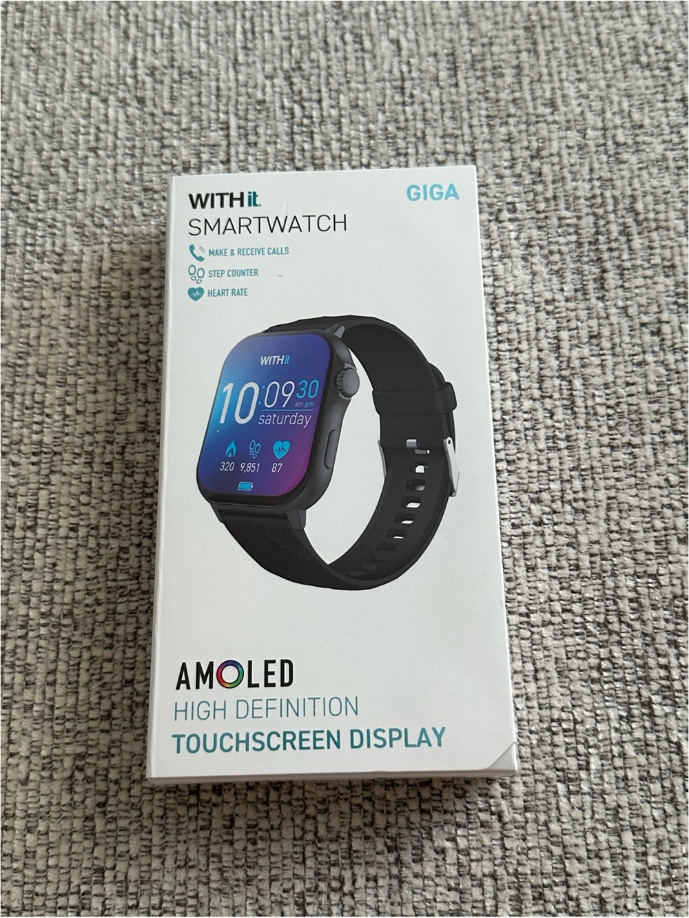 BRAND NEW WITHit Giga Bluetooth Smartwatch (Black) 2.04” AMOLED 48.5mm